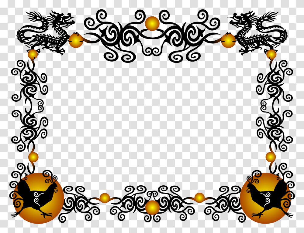 Chinese New Year Clipart Borders Chinese New Year 2018 Chinese Dragon Border, Pac Man, Halloween, Produce, Food Transparent Png