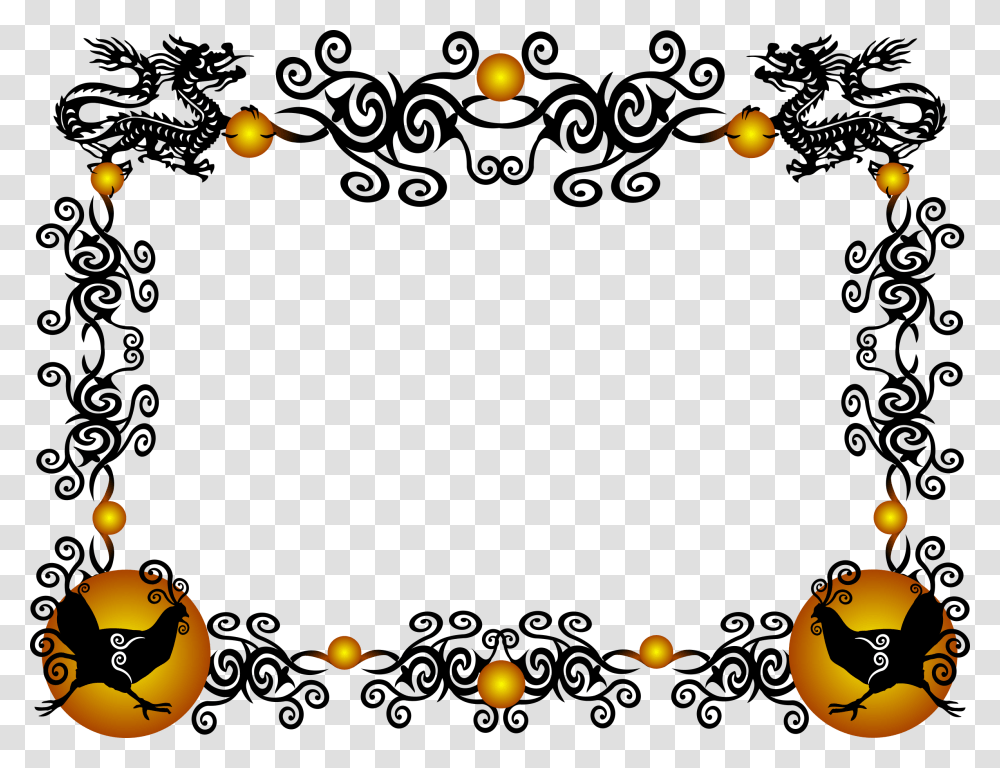 Chinese New Year Clipart Borders, Pac Man, Halloween, Fire Transparent Png