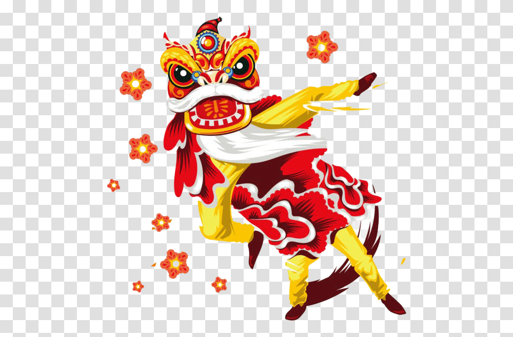 Chinese New Year Dragon Lion Dance Chinese New Year Vector, Performer, Person, Leisure Activities, Dance Pose Transparent Png