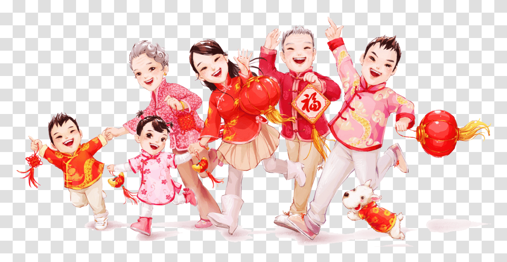Chinese New Year Family Reunion Dinner, Person, Human, Dance Pose, Leisure Activities Transparent Png