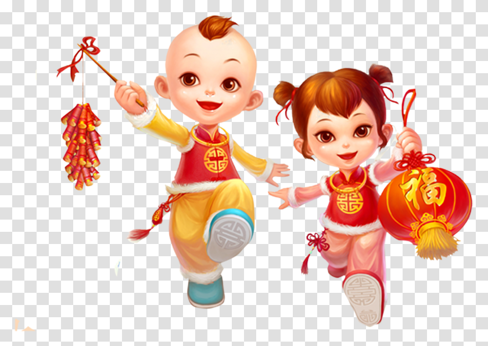 Chinese New Year Girl, Person, Toy Transparent Png