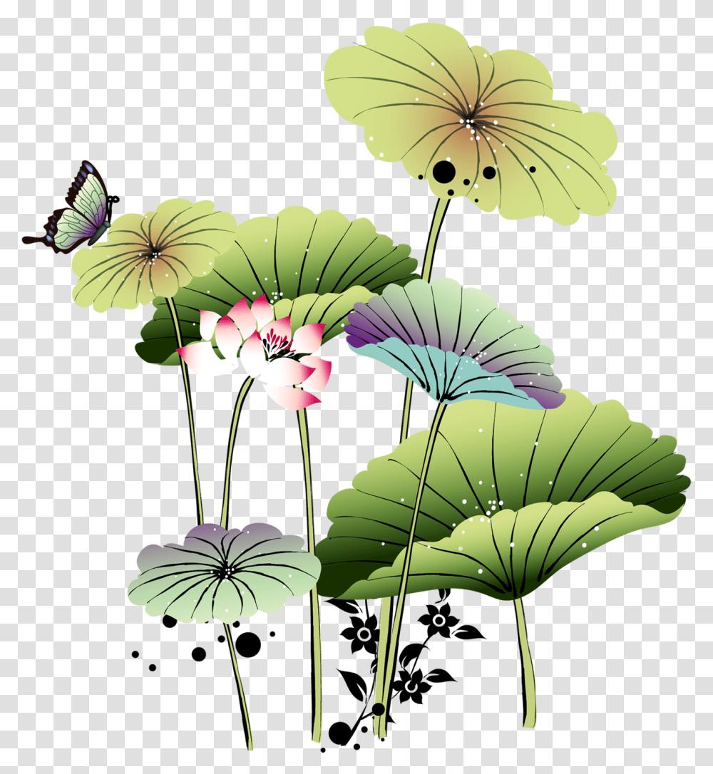 Chinese Painting Wash Art Lotus Flower Drawing Chinese, Green, Leaf, Plant, Floral Design Transparent Png
