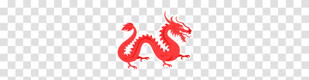 Chinese Red Dragon Sticker, Ketchup, Food Transparent Png