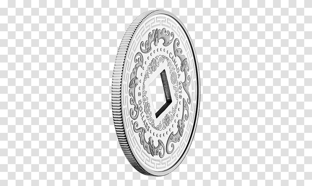 Chinese Silver Coin With Square Hole, Machine, Gear, Wheel, Spoke Transparent Png
