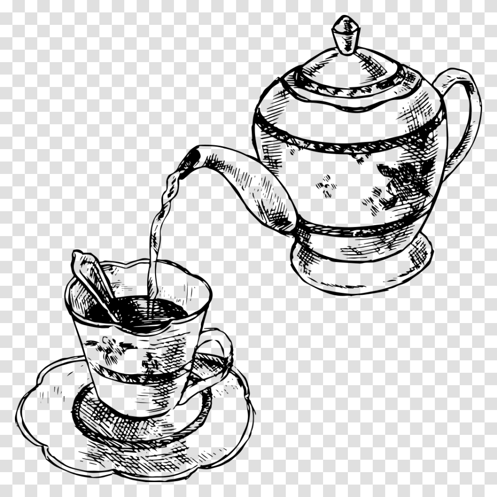 Chinese Teapot Doodle, Cross, Silhouette Transparent Png