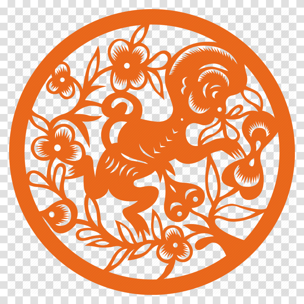 Chinese Zodiac Monkey Red, Logo, Trademark, Poster Transparent Png