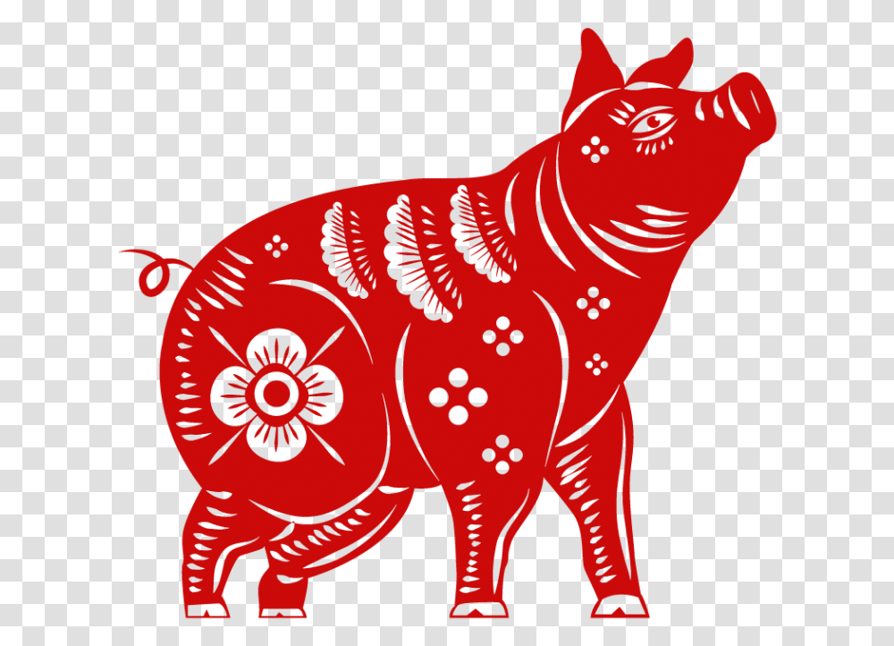 Chinese Zodiac Pig Background, Animal, Mammal, Label Transparent Png