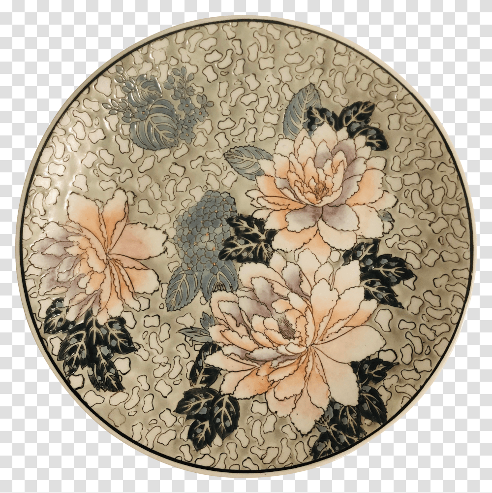 Chinoiserie Decorative Lotus Flower Plate Serving Tray Transparent Png
