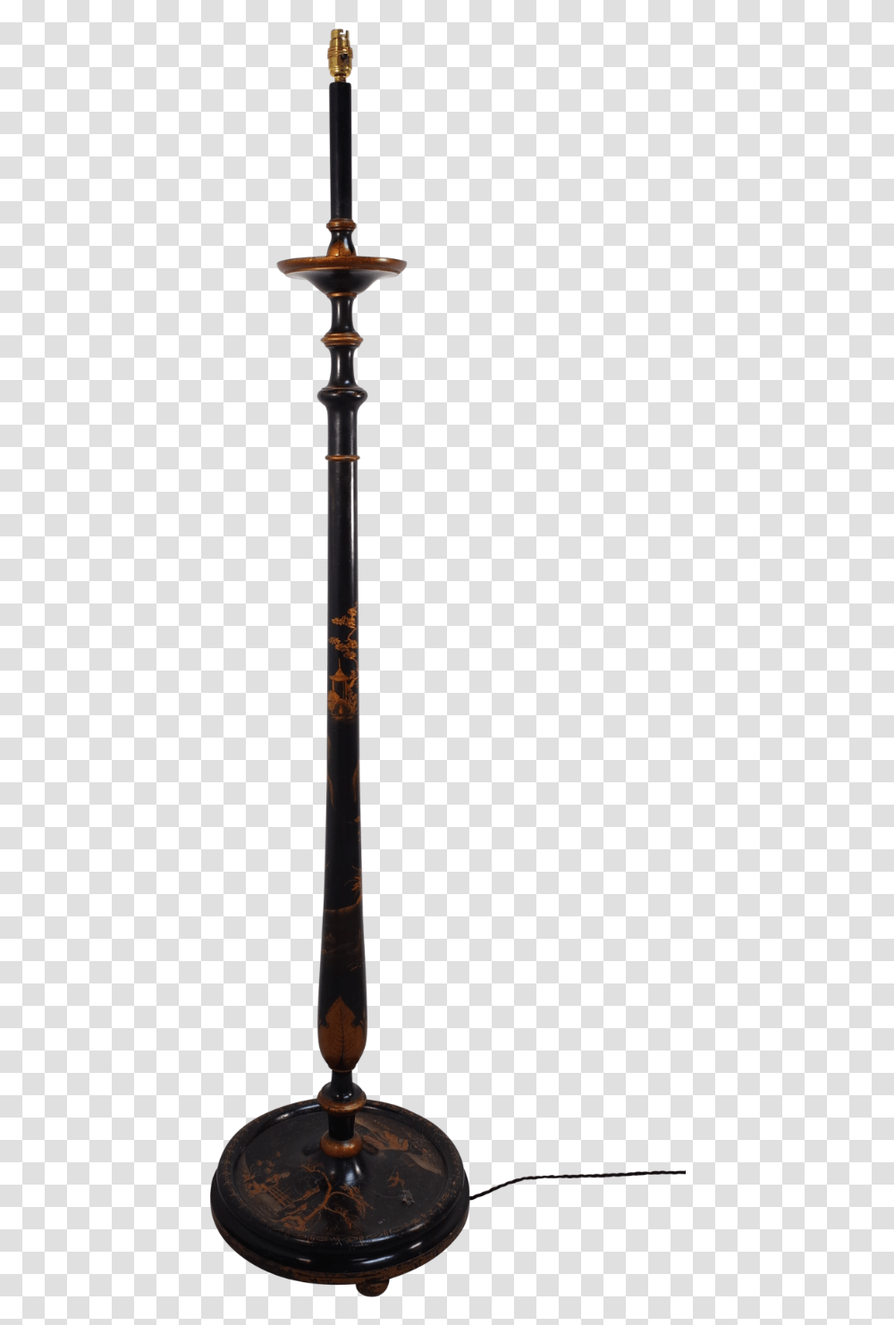 Chinoiserie Lacquered Floor Lamp Indian Musical Instruments, Sword, Blade, Weapon, Weaponry Transparent Png