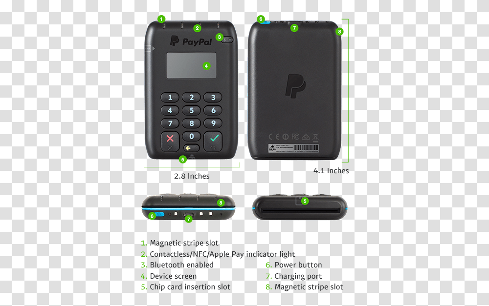 Chip Card Reader Paypal Card Reader, Mobile Phone, Electronics, Cell Phone, Electrical Device Transparent Png