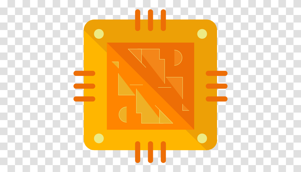Chip Processor Cpu Technology Electronic Electronics Icon Cpu Orange Icon, Text, Symbol, Electronic Chip, Hardware Transparent Png