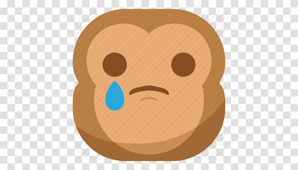 Chipms Emoji Emoticon Monkey Sad Smiley Tears Icon, Tape, Food, Cookie, Biscuit Transparent Png