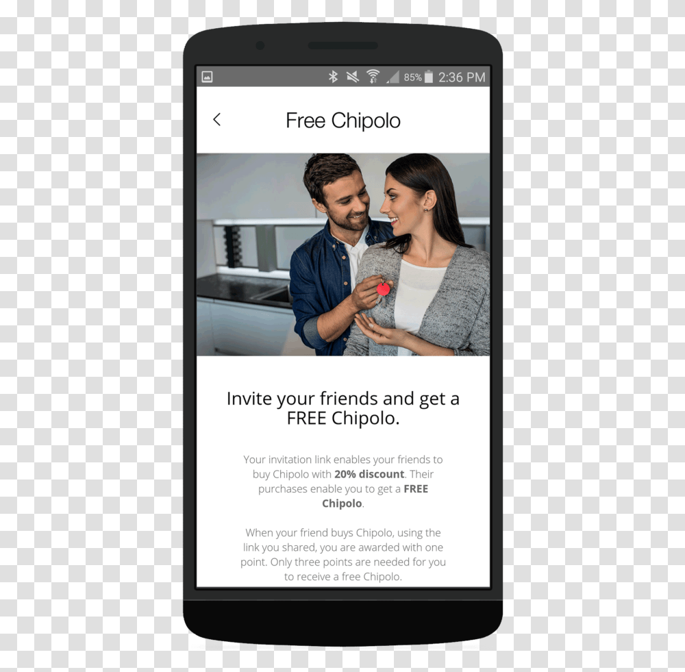 Chipolo Mobile Mockup Referral In App Referral In App Message, Person, Human, Advertisement, Poster Transparent Png