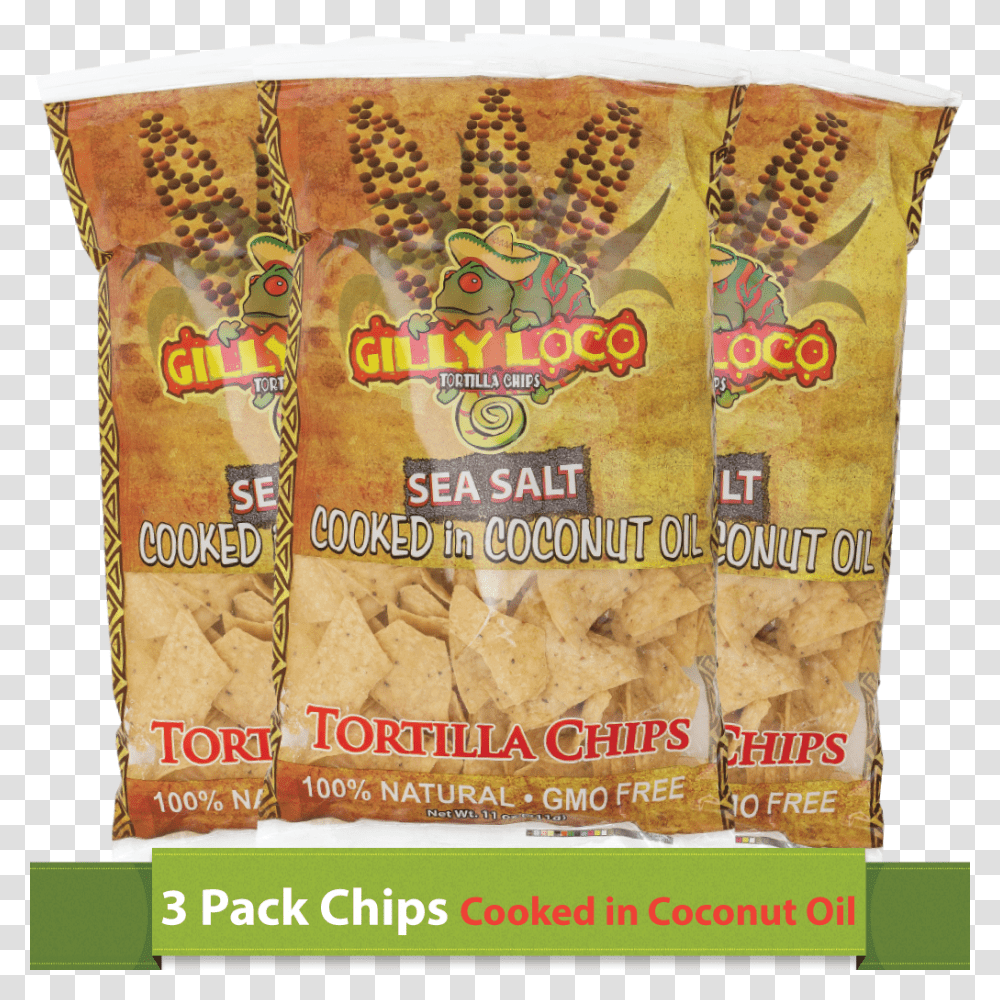 Chips Cooked In Coconut Oil 3 PackClass, Food, Plant, Bread, Snack Transparent Png