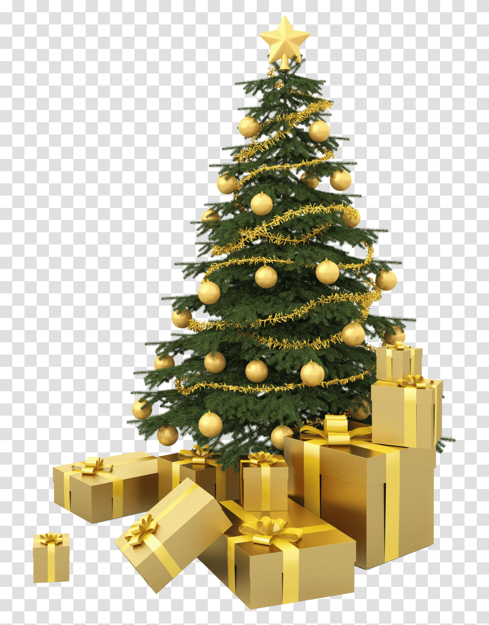 Chirstmas Tree With Presents Image New Year Tree, Plant, Christmas Tree Transparent Png