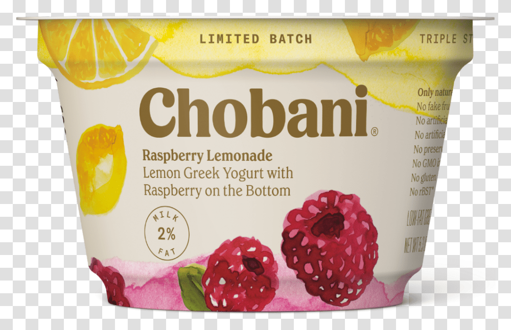 Chobani Greek Yogurt, Raspberry, Fruit, Plant, Food Transparent Png