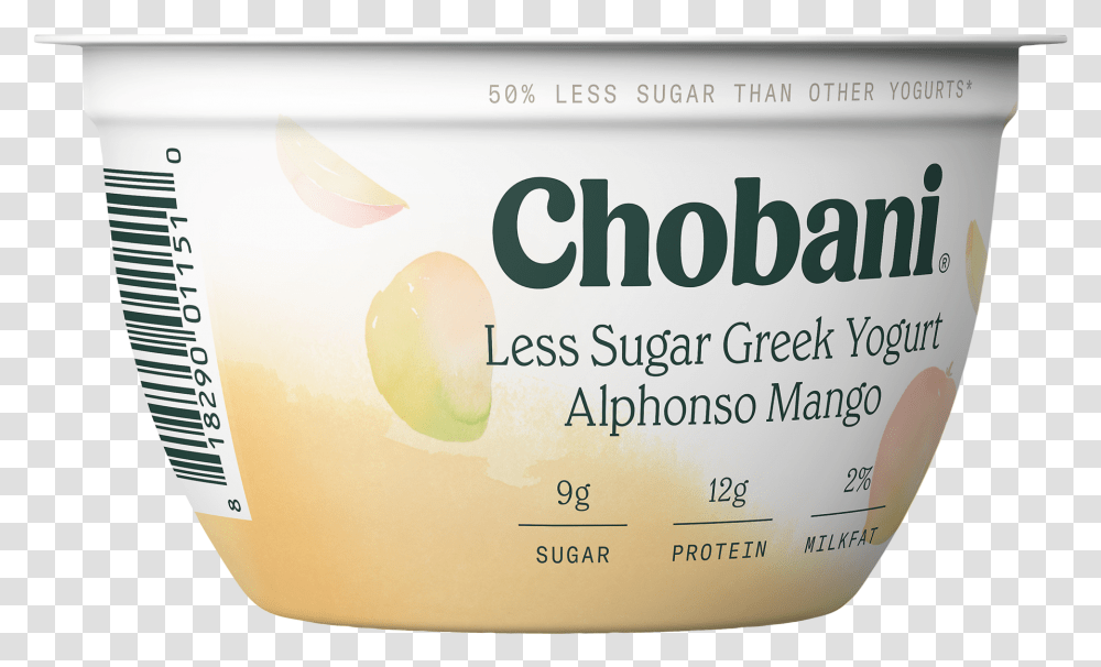 Chobani Less Sugar Greek Alphonso Mango Low Fat Greek Label, Egg, Food, Plant Transparent Png