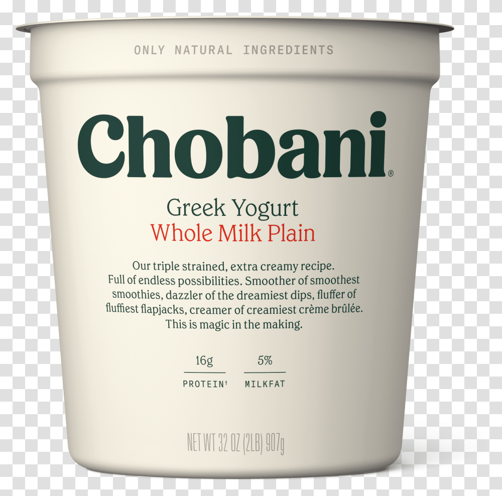 Chobani Whole Milk Greek Yogurt, Dessert, Food, Menu Transparent Png