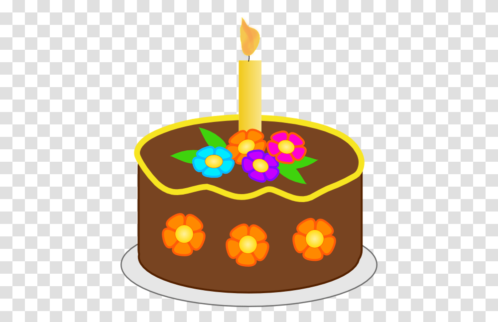 Chocolate Birthday Cake Clip Art At Clker Small Clip Art Birthday Cake, Candle, Dessert, Food, Diwali Transparent Png