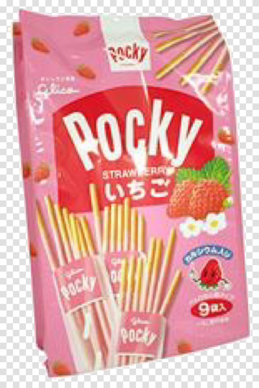 Chocolate Biscuits Chocolate Coating Travel Snacks Strawberry Pocky 9 Bags, Sweets, Food, Confectionery, Incense Transparent Png