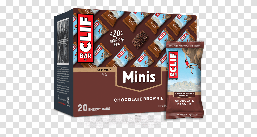 Chocolate Brownie Minis Packaging Mini Clif Bars, Book, Flyer, Poster, Paper Transparent Png