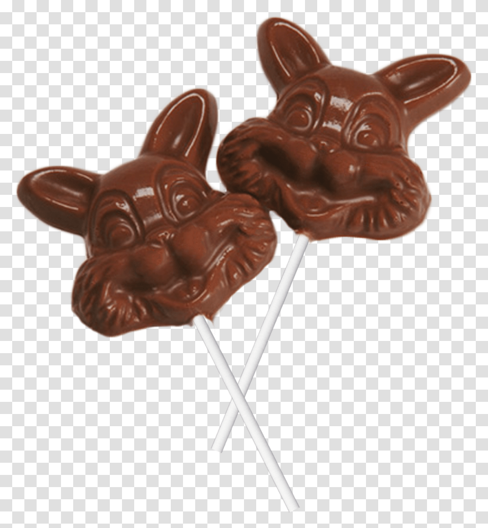 Chocolate Bunny Face Sucker French Bulldog, Food, Lollipop, Candy Transparent Png