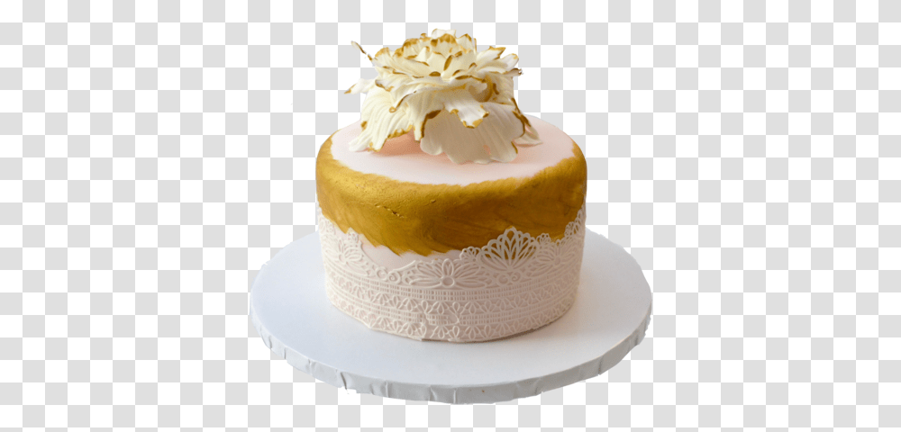 Chocolate Cake Decorated With Edible Lace And Flower Sugar Cake, Dessert, Food, Cream, Creme Transparent Png