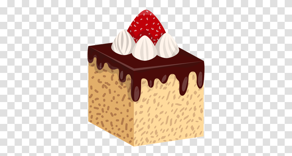 Chocolate Cake Slice With Strawberry Slice Cake Vector, Cream, Dessert, Food, Creme Transparent Png
