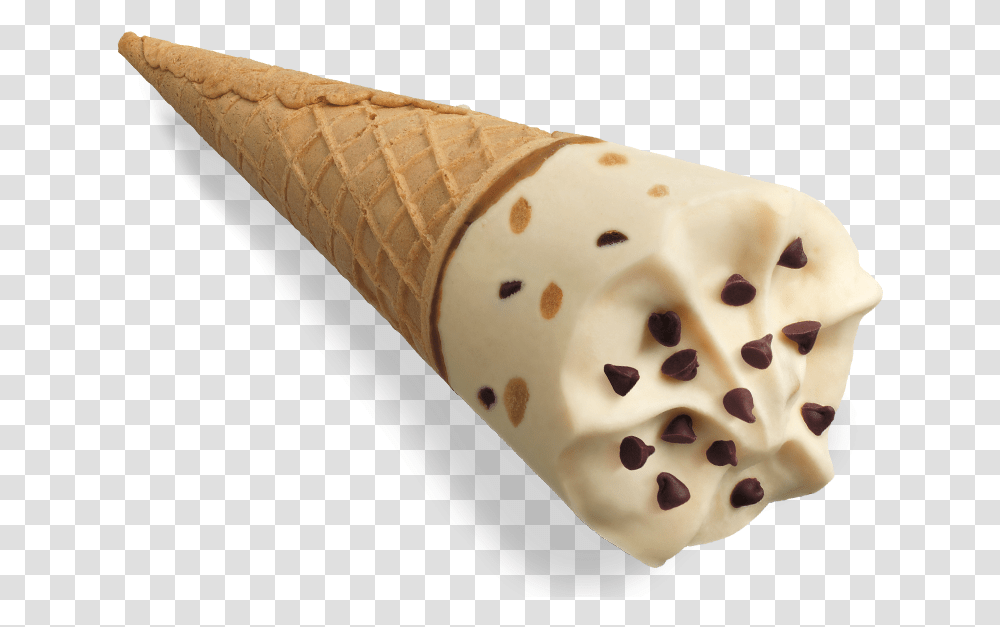 Chocolate Chip Cookie Dough Ice Cream Cone, Dessert, Food, Creme, Sweets Transparent Png