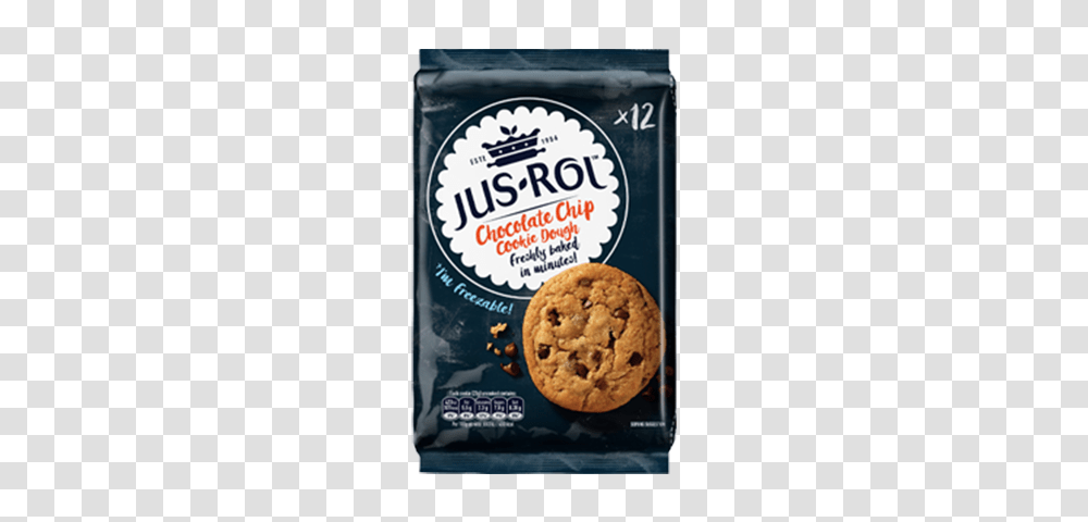 Chocolate Chip Cookie Dough Pastry Ingredients Jus Rol, Food, Biscuit, Snack, Sweets Transparent Png