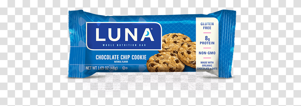 Chocolate Chip Cookie Flavor Packaging Peanut Butter Luna Bars, Food, Biscuit, Teddy Bear, Toy Transparent Png