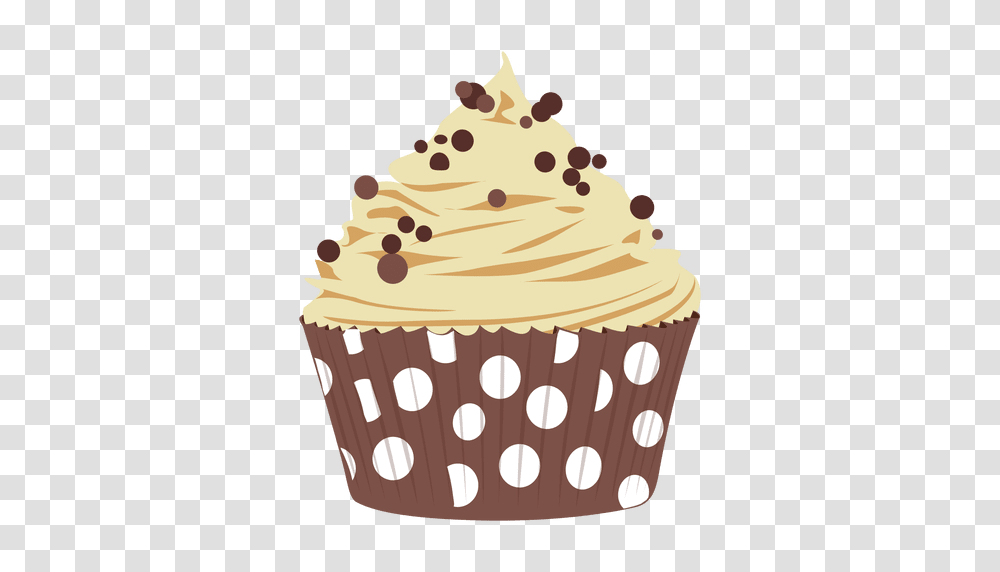 Chocolate Chip Cupcake Illustration, Cream, Dessert, Food, Creme Transparent Png