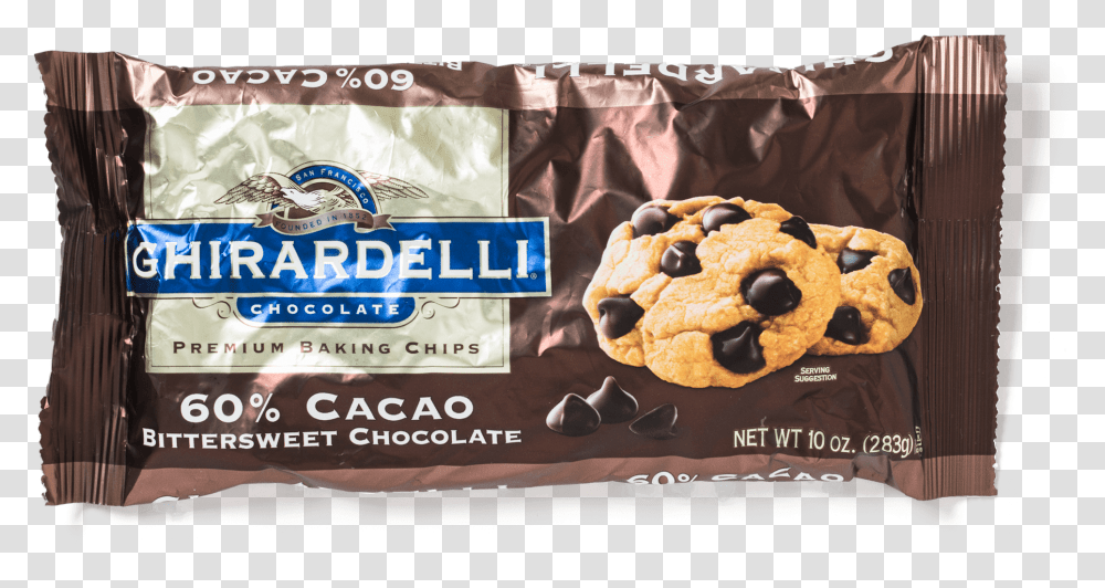 Chocolate Chips Chocolate Cookie Brand Dark Chocolate Chips Ghirardelli, Food, Biscuit, Sweets, Confectionery Transparent Png