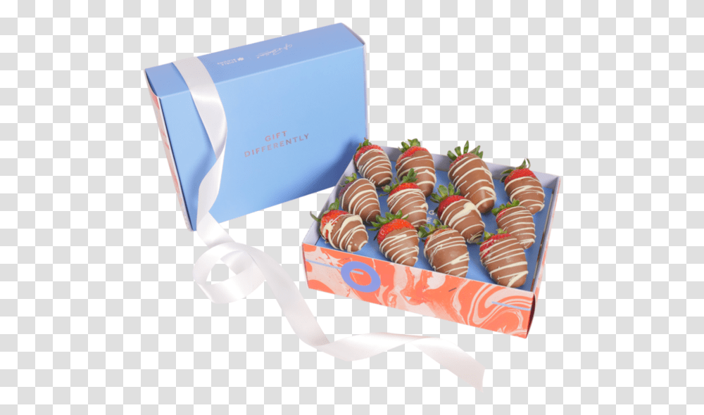 Chocolate Coated Strawberries Box, Sweets, Food, Confectionery, Dessert Transparent Png