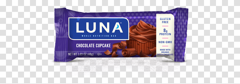 Chocolate Cupcake Packaging Luna Bars Blueberry, Dessert, Food, Cream Transparent Png
