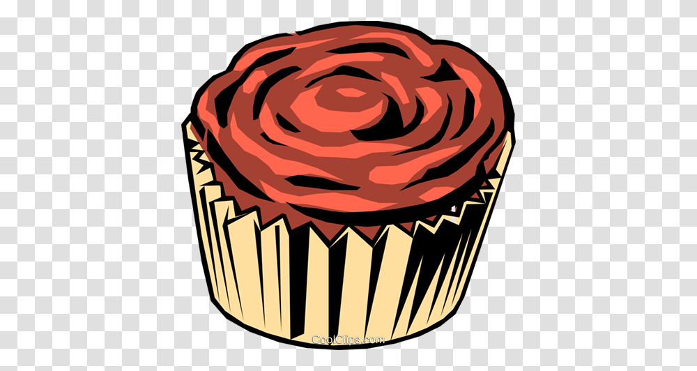 Chocolate Cupcake Royalty Free Vector Clip Art Illustration, Cream, Dessert, Food, Creme Transparent Png