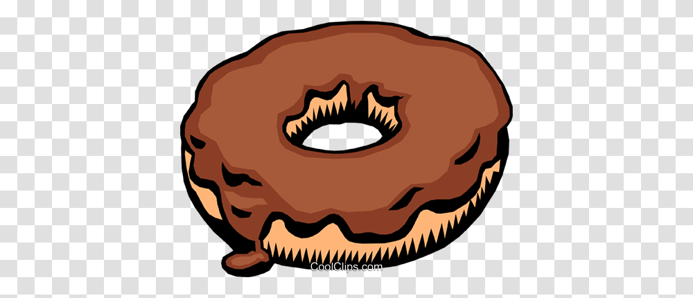 Chocolate Donut Royalty Free Vector Clip Art Illustration, Dessert, Food, Pastry, Cake Transparent Png