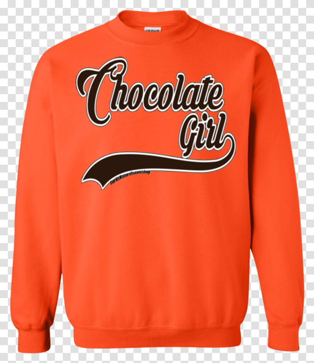 Chocolate Girl Sweatshirt Orange Illinois Crewneck Sweatshirt, Apparel, Sleeve, Sweater Transparent Png