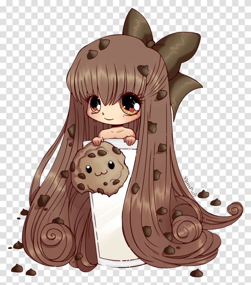 Chocolate Milk Clipart Cute Food Anime Girl, Animal, Plant, Mammal Transparent Png