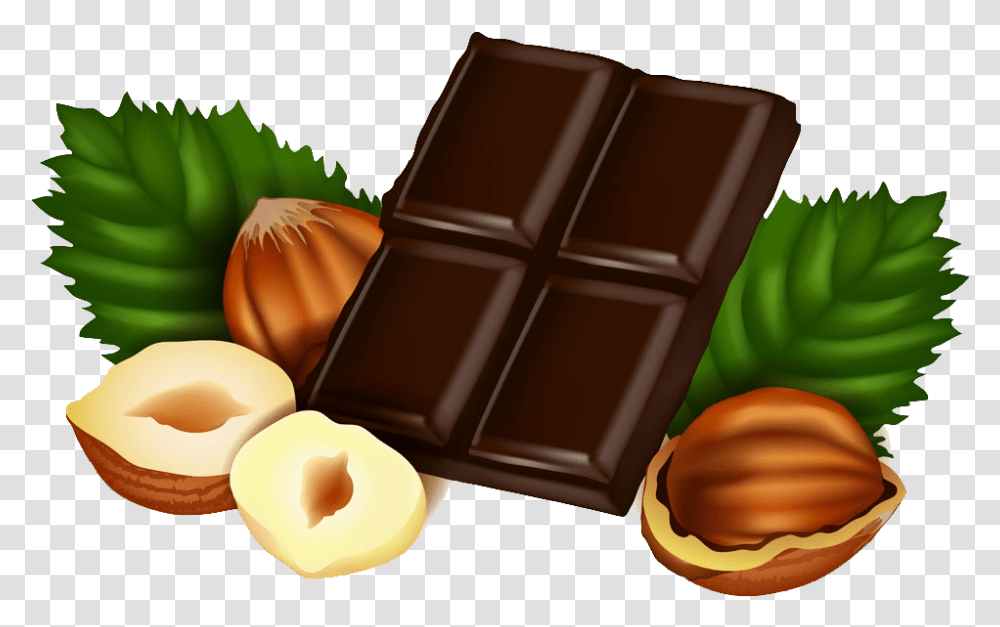 Chocolate Nuts Clip Art Download Hazelnut Chocolate, Plant, Sweets, Food, Vegetable Transparent Png