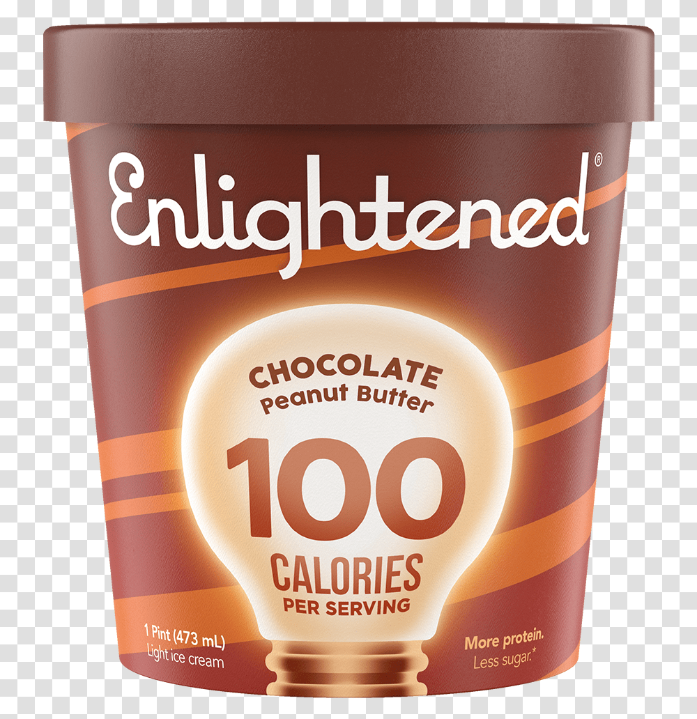 Chocolate Peanut Butter 100 Calories Ice Cream, Bottle, Dessert, Food, Cosmetics Transparent Png