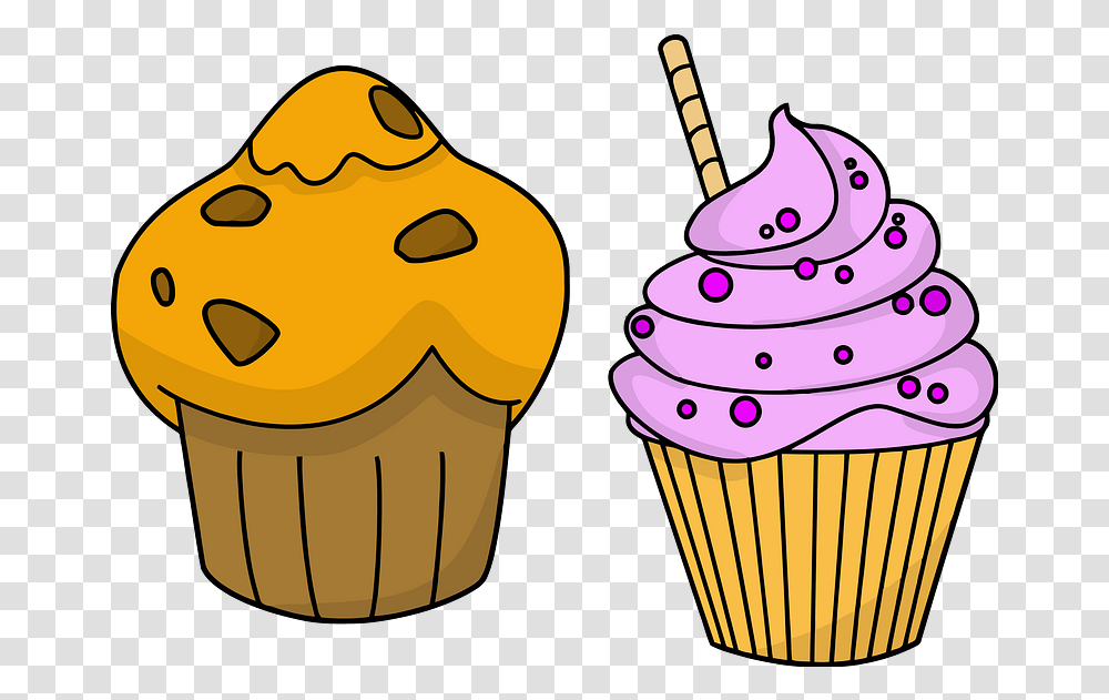 Chocolate Peanut Butter Cupcake And Cherry Clipart Cute Food Animation, Cream, Dessert, Creme, Muffin Transparent Png