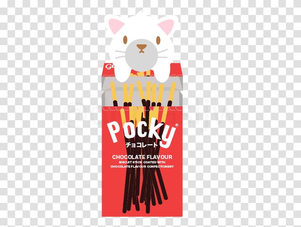Chocolate Pocky Cat Illustration, Paper, Text, Beverage, Poster Transparent Png
