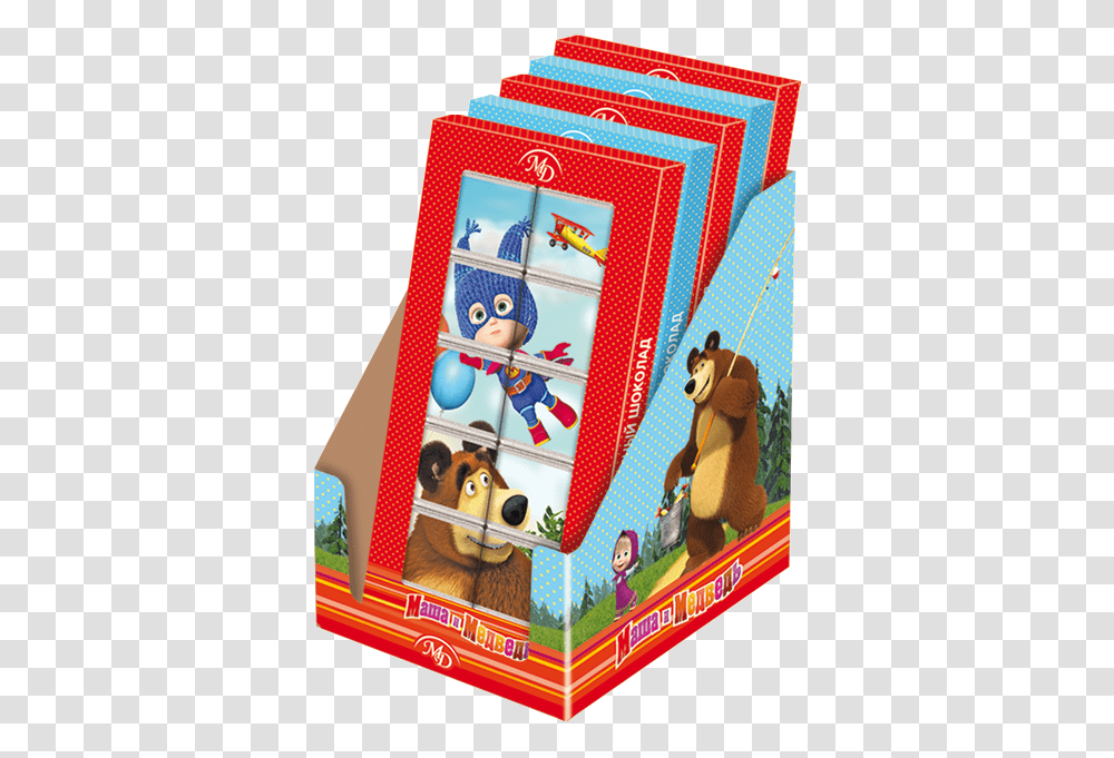 Chocolate Puzzle Masha And The Bear 50gr12 Pcs Milk Masha And The Bear Chocolate, Poster, Advertisement, Flyer, Paper Transparent Png