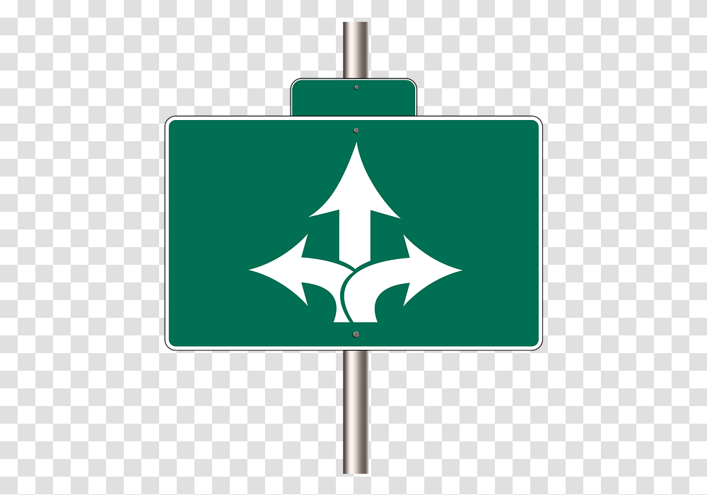 Choice Direction Next Right Middle Straight Road, Sign, Road Sign, Star Symbol Transparent Png