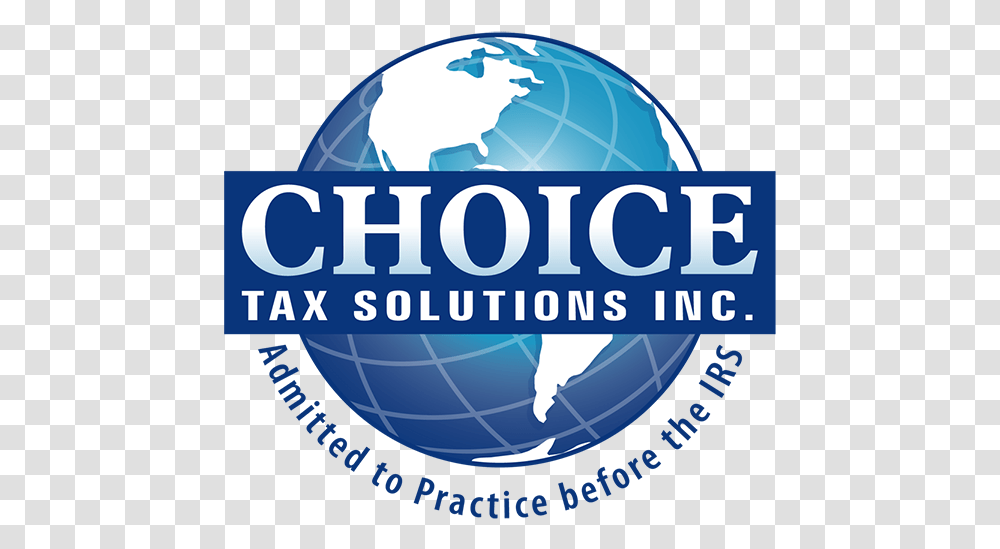 Choice Tax Solutions Logo Globe, Outer Space, Astronomy, Planet, Sphere Transparent Png