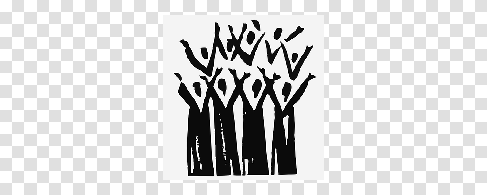 Choir Stencil, Silhouette, Crowd Transparent Png