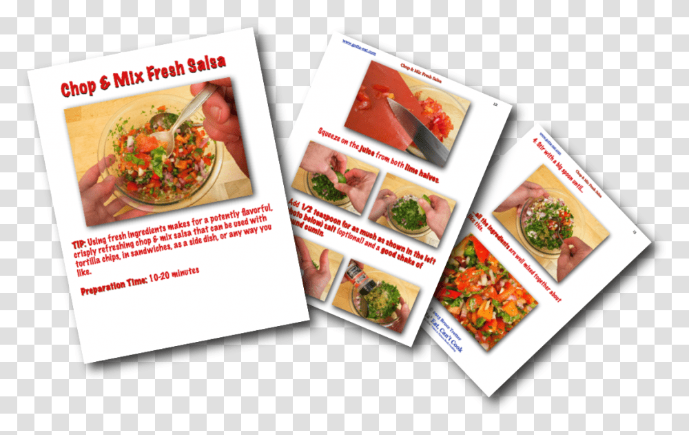 Chop And Mix Fresh Salsa Picture Book Recipe Dish, Advertisement, Poster, Flyer, Paper Transparent Png