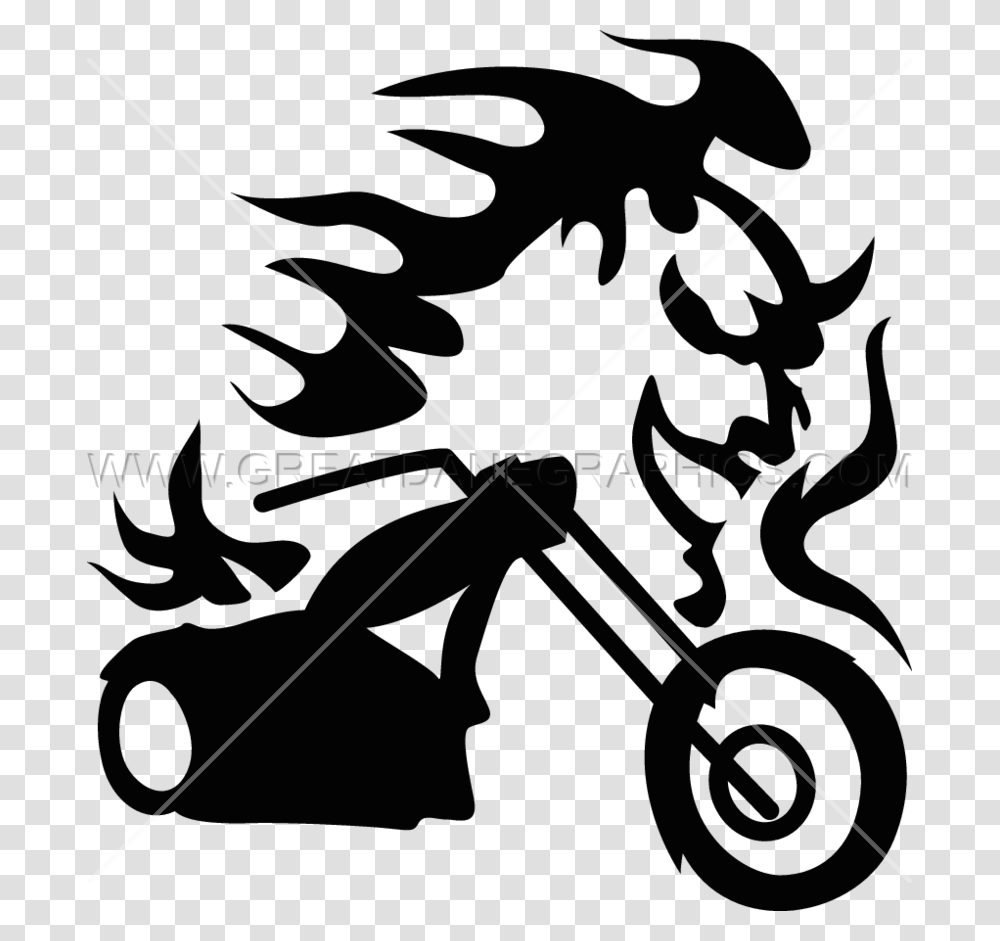 Chopper Hell Flames Production Ready Artwork For T Shirt Printing, Leaf, Plant, Bow Transparent Png