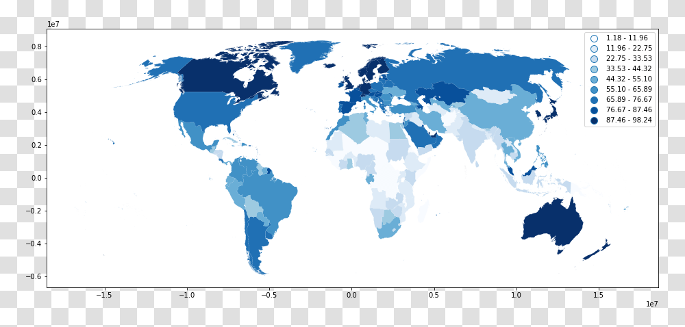 Choropleth Map Of The World, Diagram, Plot, Atlas Transparent Png